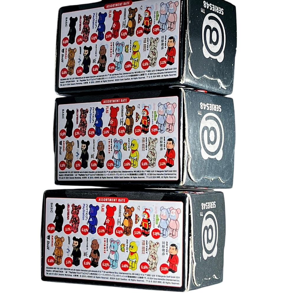 3 SEALED Medicom Bearbrick 100% Be@rbrick series 48 Pattern Unknown design